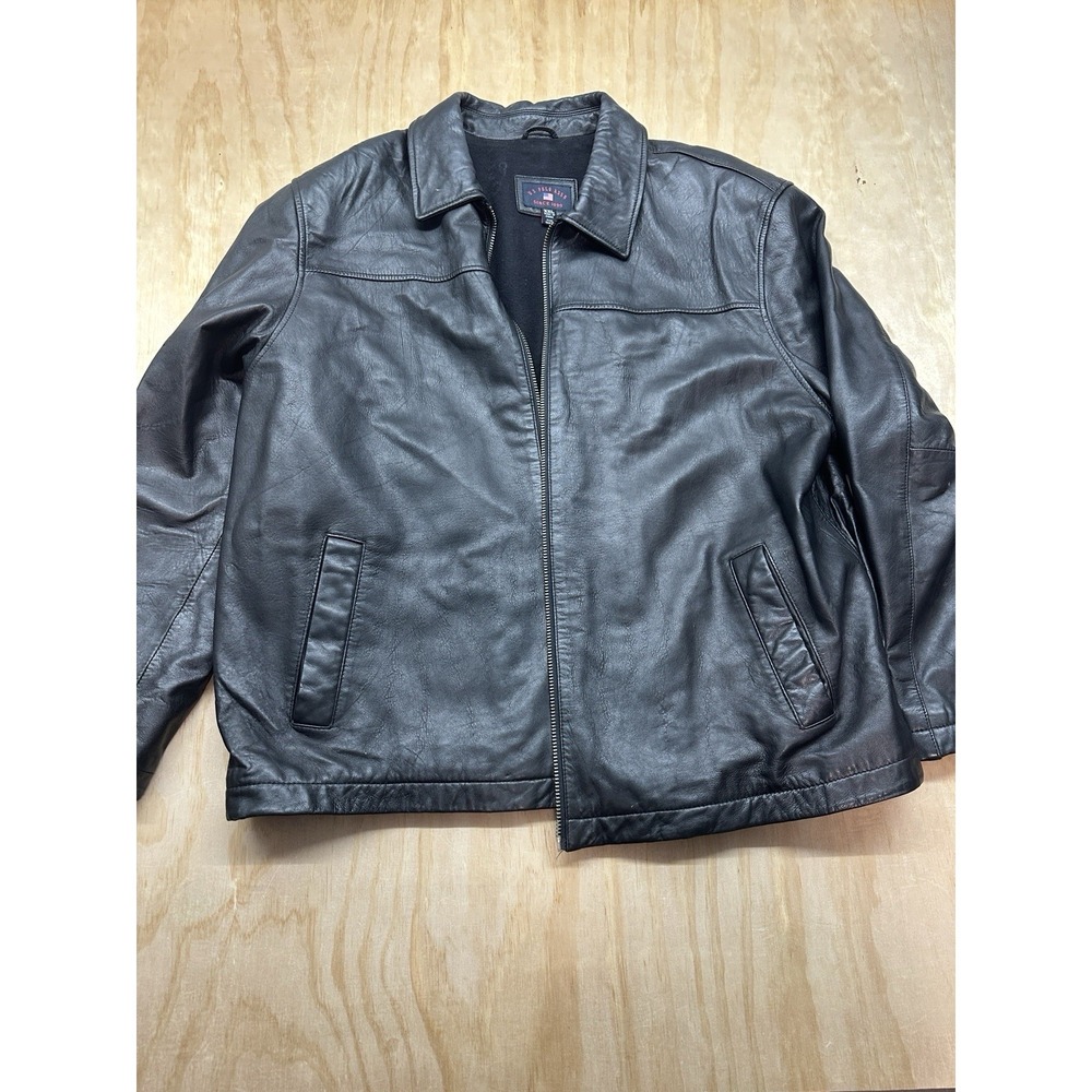 US Polo‎ Assoc Men's Leather Bomber Jacket XXL Black